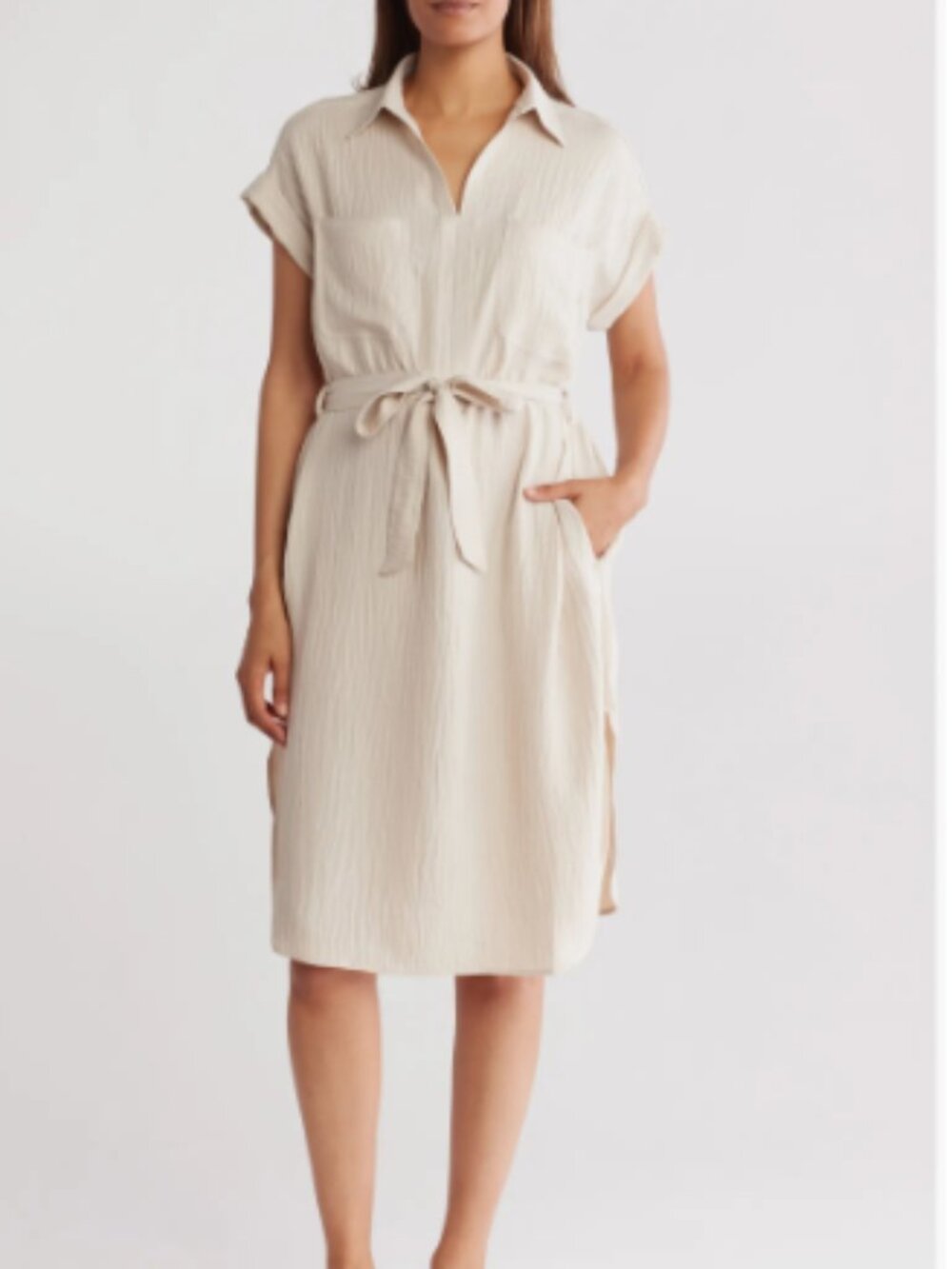 MAX Studio Belted Shirt Dress with pockets – Size Medium